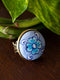 Blue Pottery Ring for Women